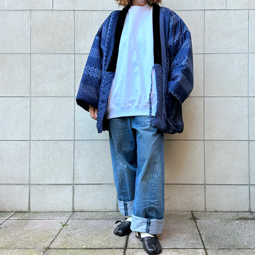 Haori trapuntato sui toni del blu 80s,