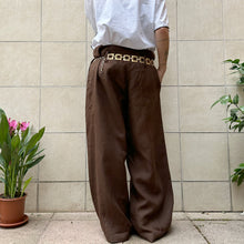 Load image into Gallery viewer, Pantalone Max&amp;co in lino marroni  vintage Y2K
