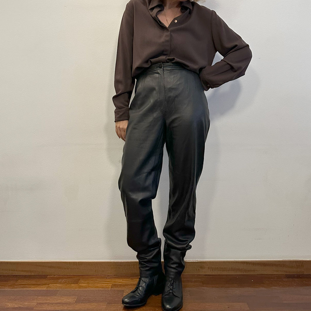 Pantalone Valentino boutique  nappa nero 80s