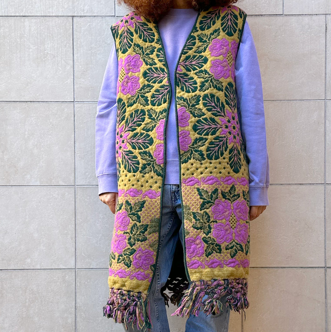 coprimi extra verde viola e giallo con lana cotta