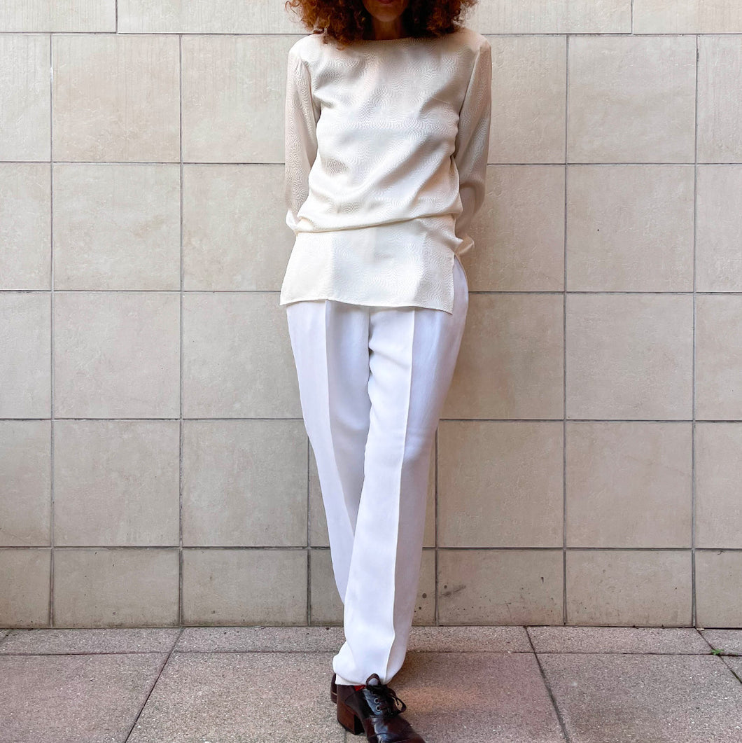 Blusa in seta bianca 90s