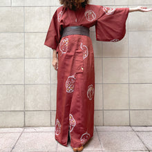 Load image into Gallery viewer, kimono giapponese color ruggine vintage
