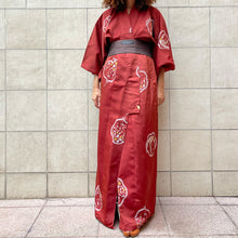 Load image into Gallery viewer, kimono giapponese color ruggine vintage
