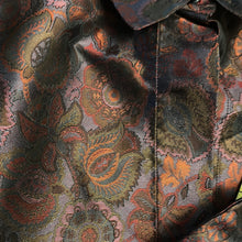 Load image into Gallery viewer, Camicia in jacquard di seta color bordeaux /viola 80s
