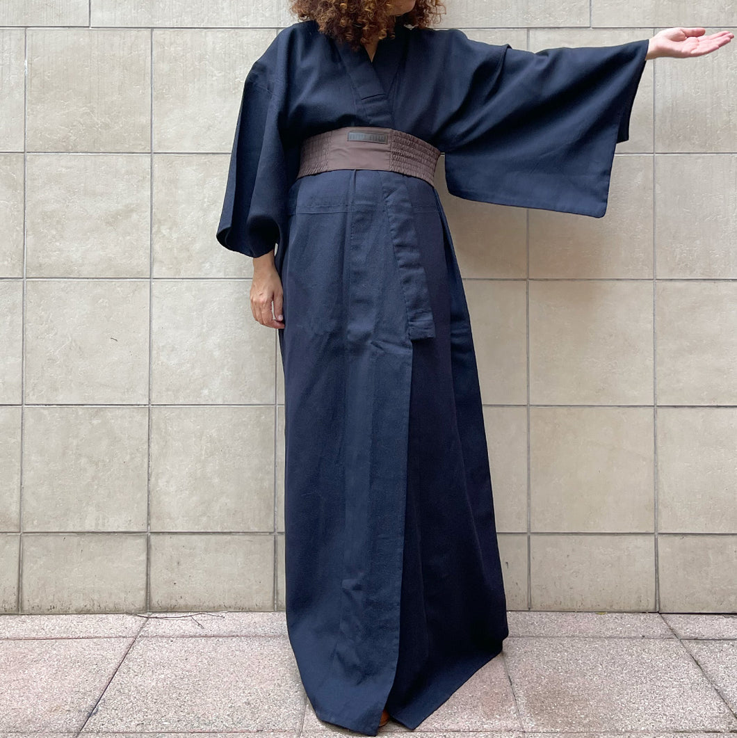 kimono giapponese  blu notte  vintage
