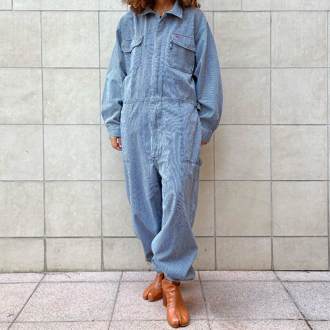 Work Jumpsuit  japan a righe bianche e blu