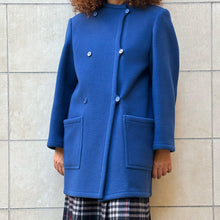 Load image into Gallery viewer, Cappotto haute couture Lanvin blu elettrico 80s
