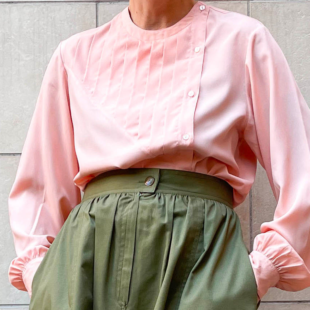 Camicia seta rosa 80s