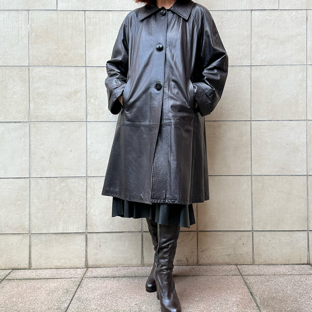 Trench in nappa  nero 80s