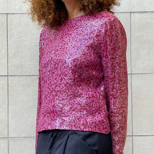 Load image into Gallery viewer, Blusa Loris Abate in paillettes sui toni Fucsia Rose 2000s

