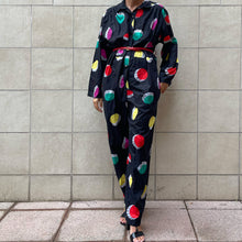 Load image into Gallery viewer, Jumpsuit Oceano nera con stampe  80s
